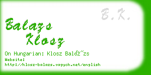 balazs klosz business card